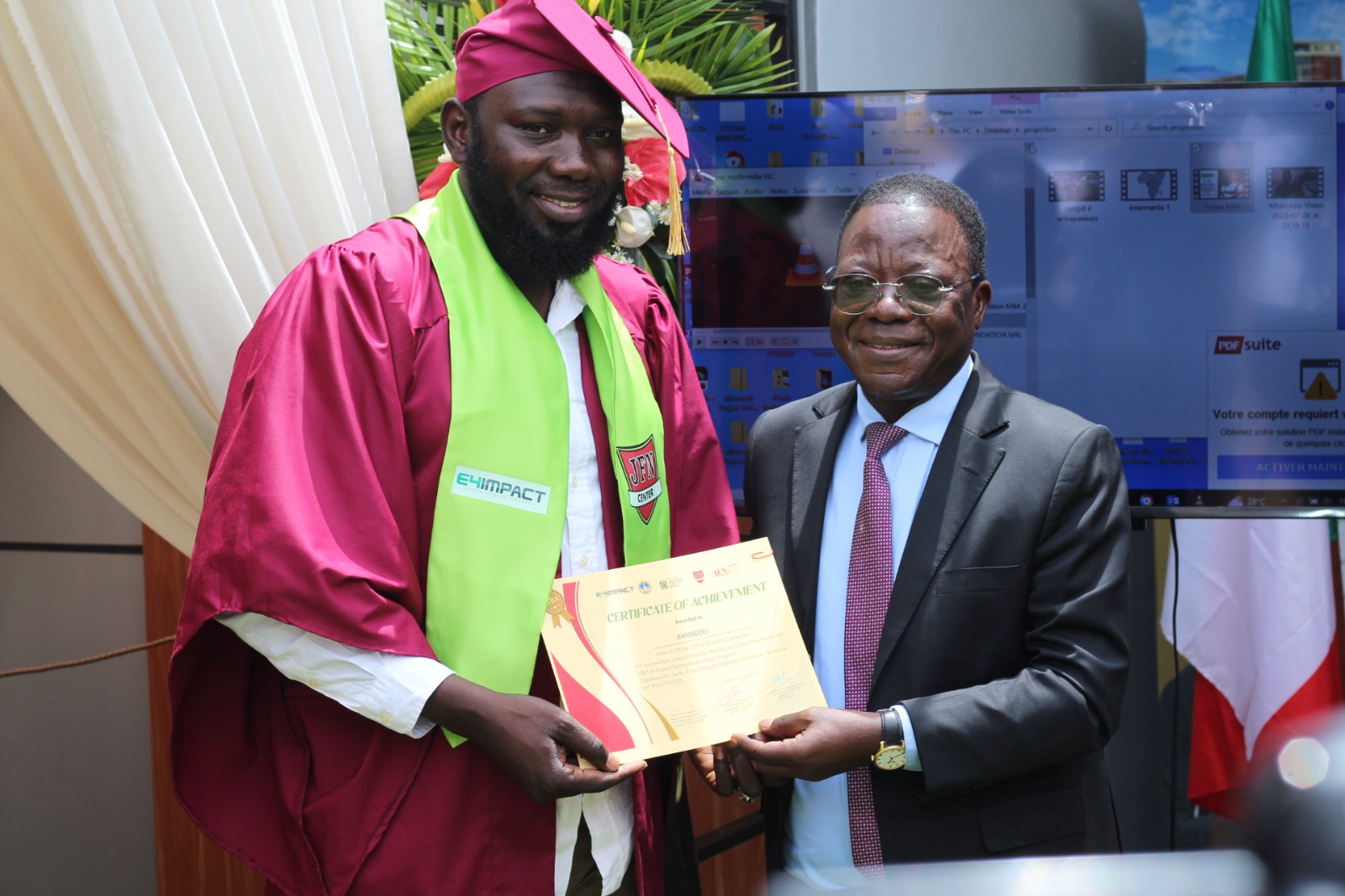 C’était à l’occasion de la remise des diplômes  à une dizaine d’étudiants  du Global MBA en entrepreneuriat d’impact,  tenue le 27 juillet 2023 dans la capitale camerounaise.