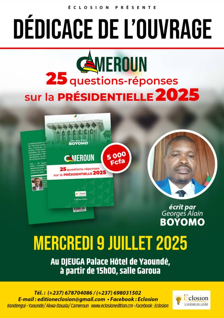 Le journaliste Georges Alain Boyomo pose « 25 questions-réponses sur la présidentielle 2025 »