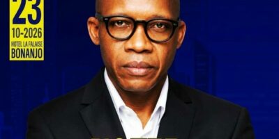 Affiche de campagne du Dr Claude Bernard Kamta Ngui, neurochirurgien, candidat au poste de Président de l'Assemblée Générale de l'ONMC, élections du 23 octobre 2026 à l'hôtel La Falaise Bonanjo Douala