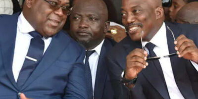 Félix Tshisekedi et Joseph Kabila lors d'une cérémonie officielle à Kinshasa en RDC, avant la rupture politique