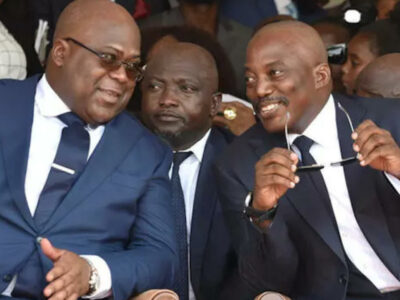 Félix Tshisekedi et Joseph Kabila lors d'une cérémonie officielle à Kinshasa en RDC, avant la rupture politique